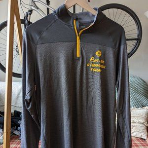 Notre Dame Play Like A Champion Gray and Gold Quarter Zip